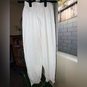 white cotton beach pants